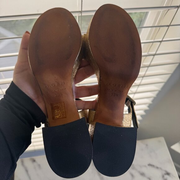 M. Gemi Lizza Nuova Limited Edition Warm Gold leather platform sandals 35.5, EUC - Picture 5 of 9